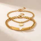 Heart Cutout Bond Matching Bracelet Set