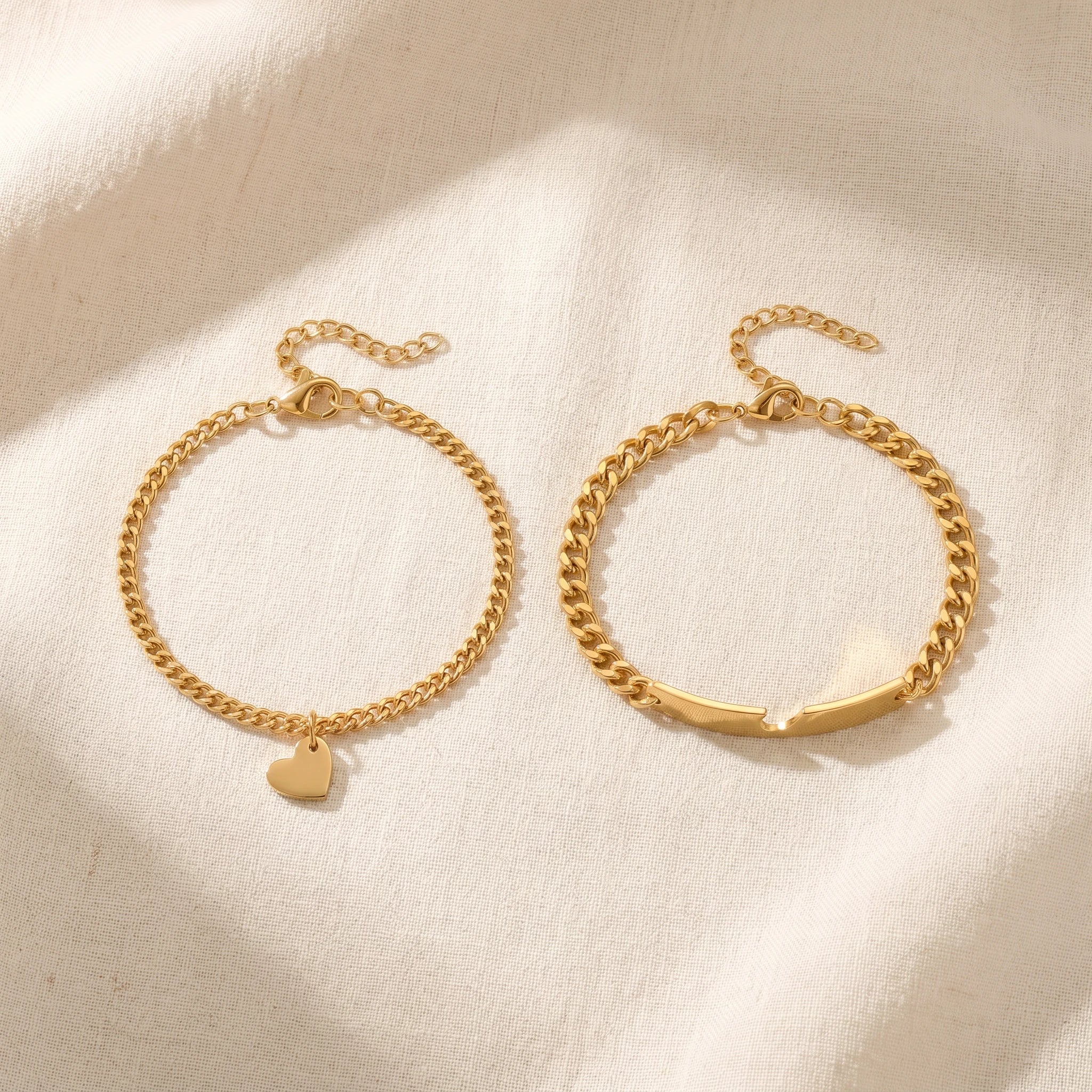Heart Cutout Bond Matching Bracelet Set