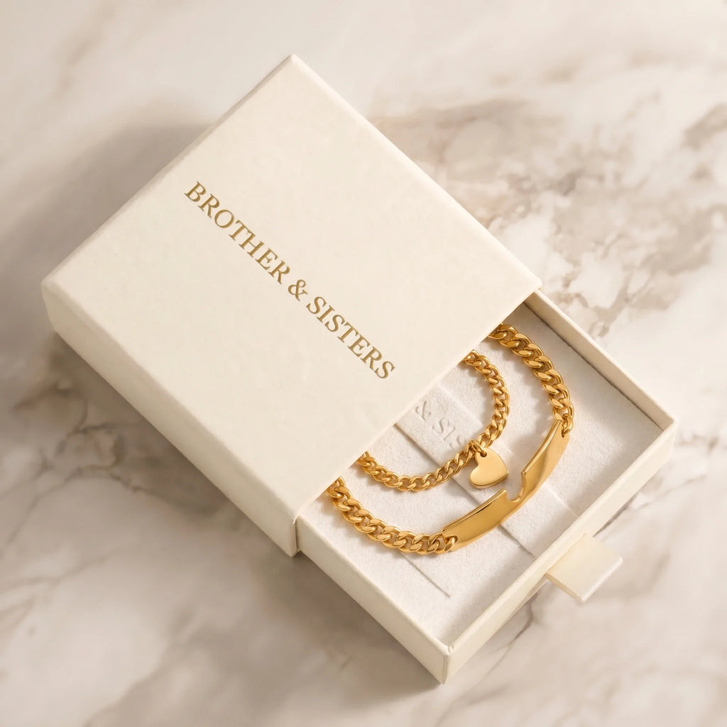 Heart Cutout Bond Matching Bracelet Set