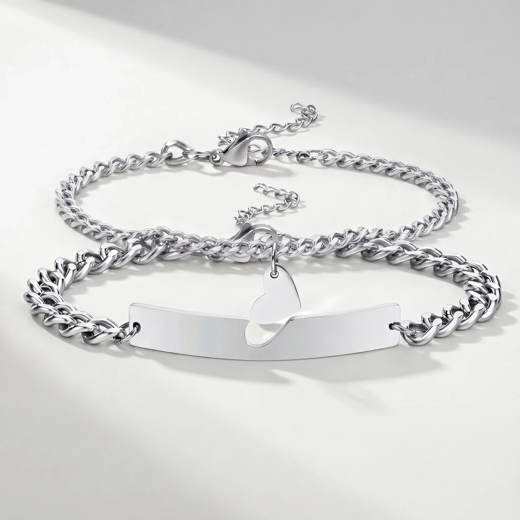 Heart Cutout Bond Matching Bracelet Set