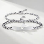 Heart Cutout Bond Matching Bracelet Set
