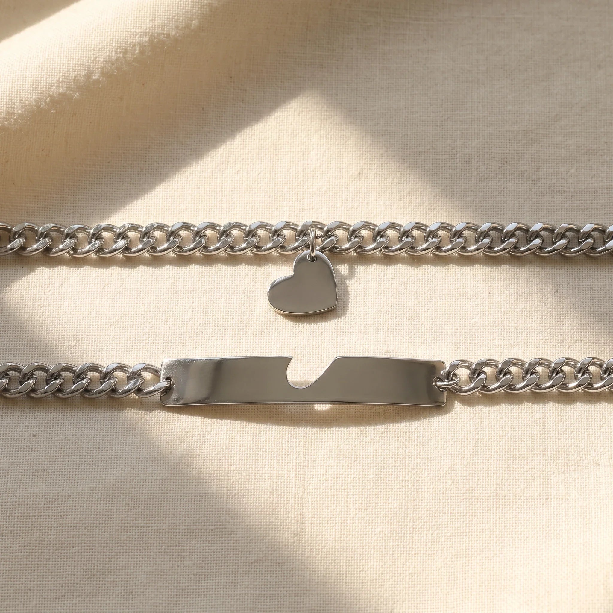 Heart Cutout Bond Matching Bracelet Set