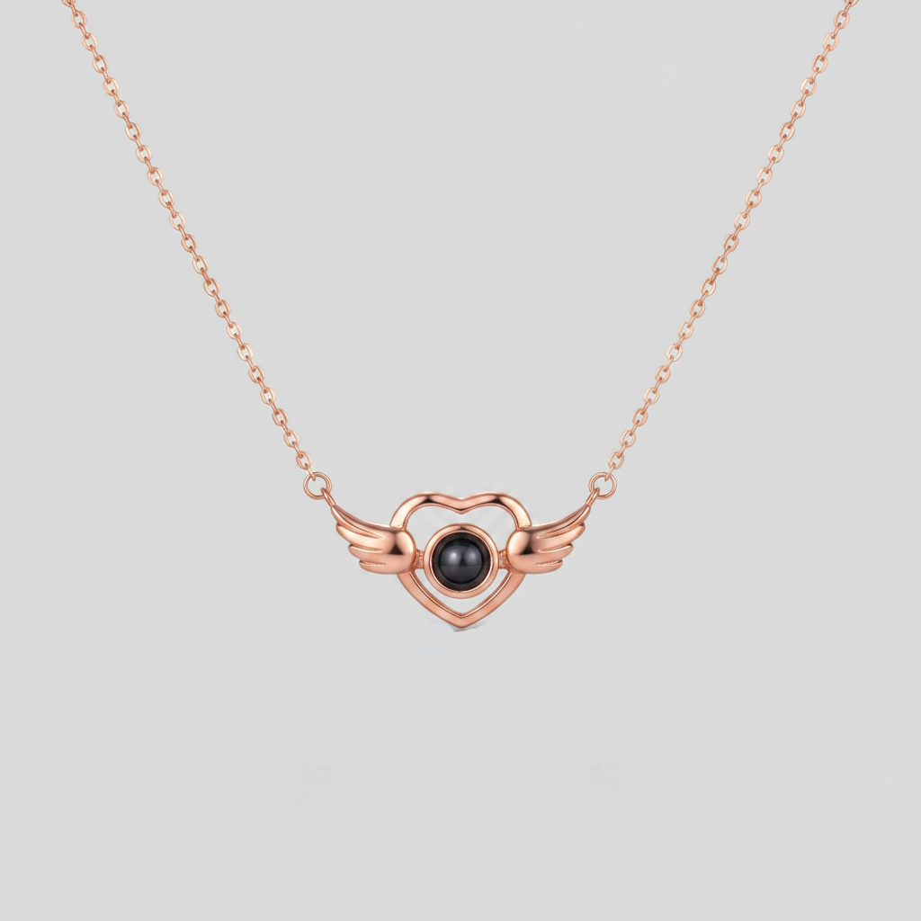 Flying Heart Photo Necklace