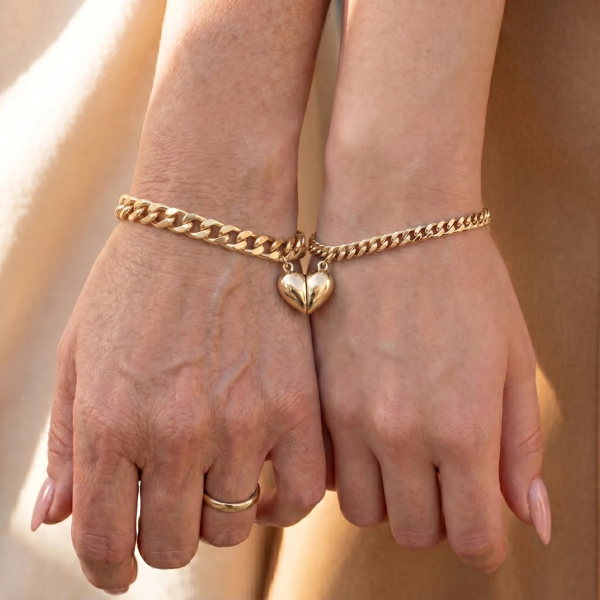 Magnetic Heart Bond Matching Bracelet Set