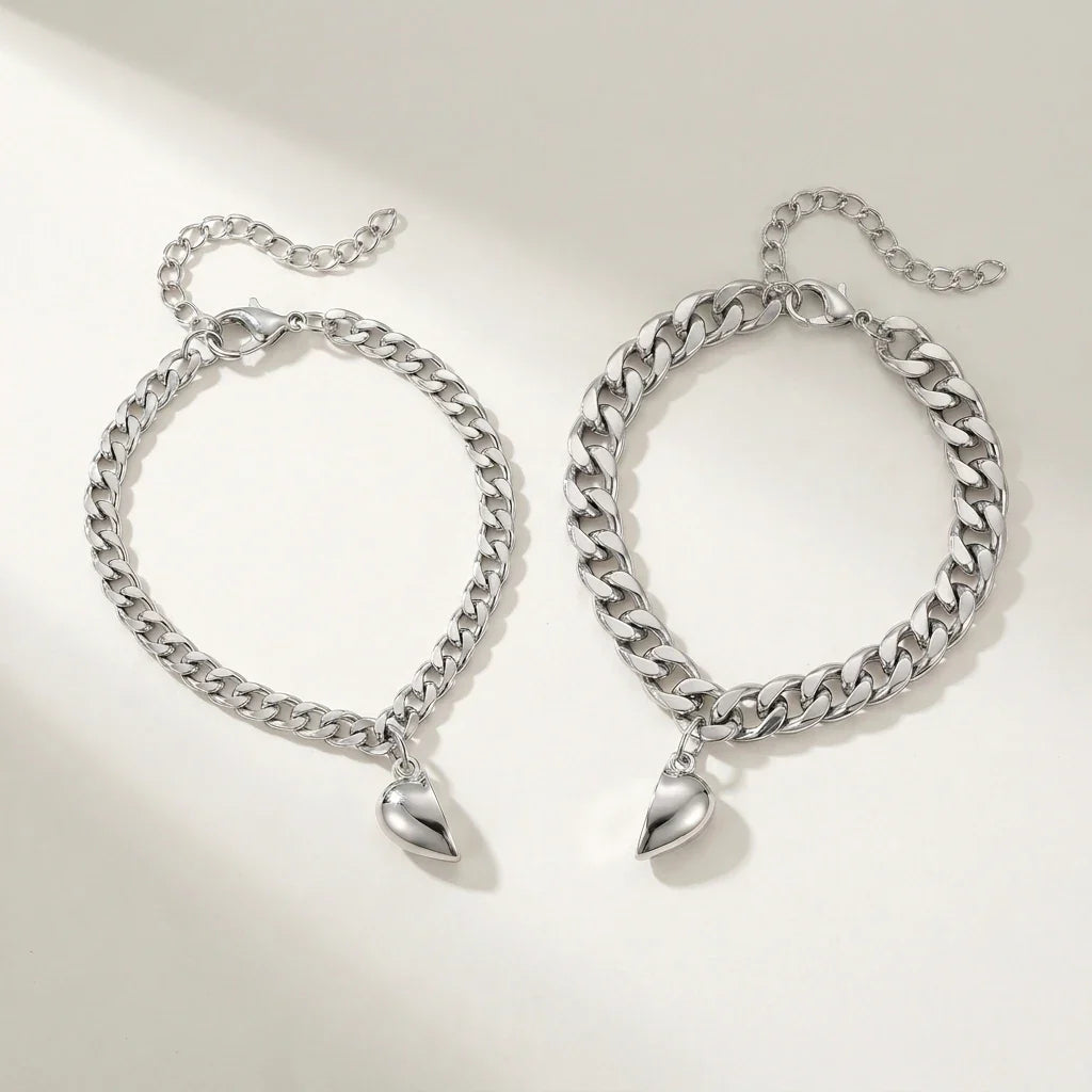 Magnetic Heart Bond Matching Bracelet Set