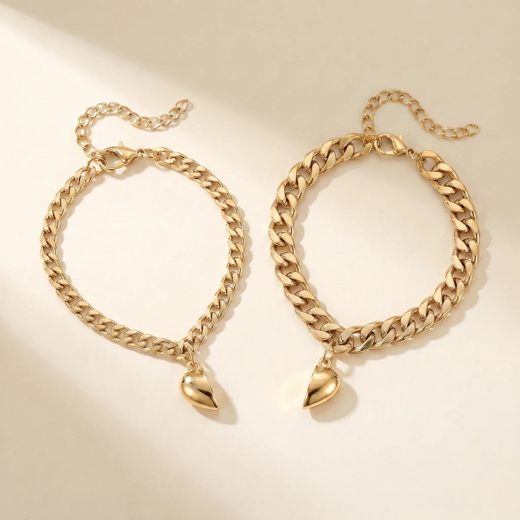 Magnetic Heart Bond Matching Bracelet Set