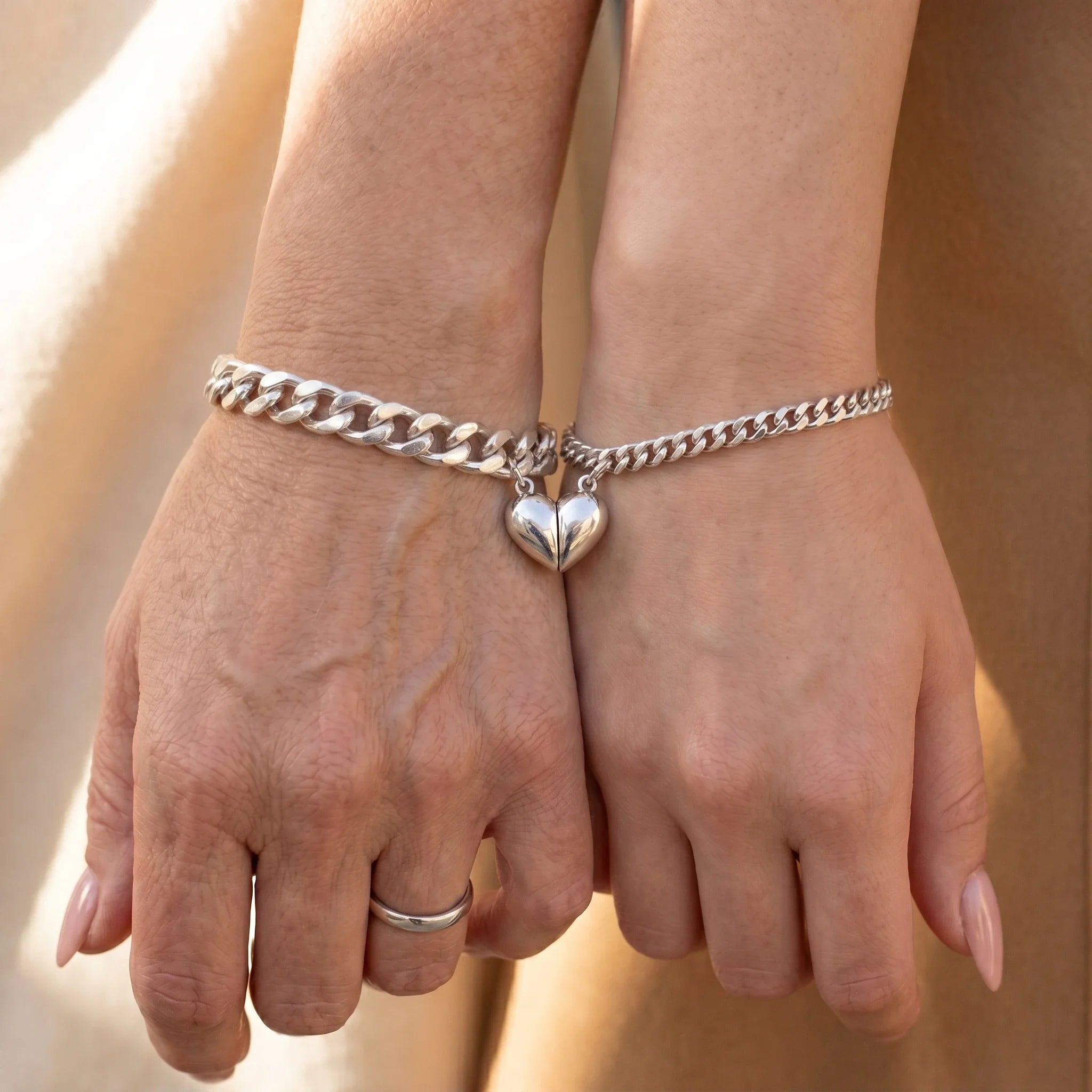 Magnetic Heart Bond Matching Bracelet Set