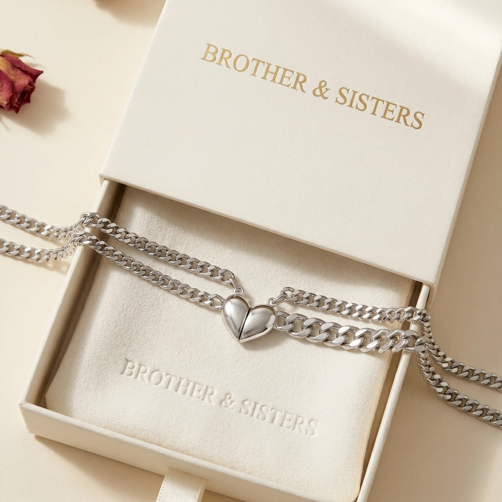 Magnetic Heart Bond Matching Bracelet Set