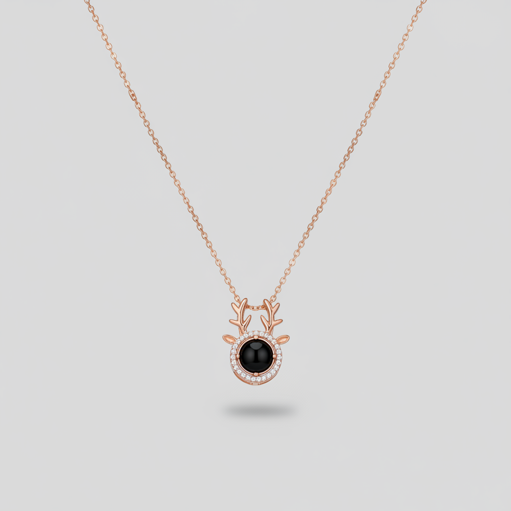 Reindeer Photo Necklace